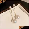 Charm Pearl Ear Studs Damesontwerp Sense geavanceerd unieke buckle nieuwe mode oorbellen drop levering sieraden dhuw4