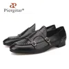 Casual skor piergitar 2024 stil svarta färger äkta läder män med polka dot design bröllop och bankett mäns loafers