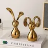 Vases Luxury Long Ears Couple de céramique Sculpture Home Decoration Creative Living Libring Kawaii Silver Decor