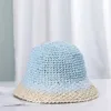 Chapeaux à bord large chapeau de seau Nouveau 6 couleurs Crochet d'été Paille de plage Capure de seau pour femmes Spring Fish Hat Outdoor Dames Hat Dropshipping Wholesals 240407