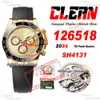 126518 SH4131 Automatic Chronograph Mens Watch Clean CF Ceramic Bezel Yellow Gold Dial 904L Steel Black Oysterflex Rubber Super Edition 2024 Puretime PTRX f2