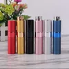 Bouteilles de rangement 8 mlportables Mini Perfume Bouteille en verre rechargeable Travel Aluminium Spray Atomizer Rotary Metal Parefume atomiser