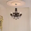 Salon français lustre rétro noir cristal Lumière de luxe de luxe de chambre principale