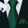 ترابط الرقبة العصرية الخضراء نسج النسيج ربطة عنق مع طوق الحرير الجديد جيب كوفلينك مجموعة مصممة من قبل مصمم زفاف الأعمال باري. وانغ! C240412