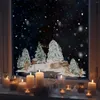 Naklejki okienne Kizcozy Woodland Animals In Winter Bonchheive Decorative Film wielokrotnego użytku wodoodporne szklane szklane domowe szkło domowe
