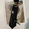 Neck Ties Korean Version No.5 Black Short Ties Female Sweet Cool Personality Trend Decorative Plaid Bow Tie 240407