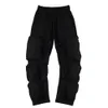 High Arcade Style Zippered Multi Pocket Workwear Pants for Men's Instagram Hip-hop Trend Loose Casual Leggings