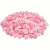 Fleurs décoratives 200 pcs Pink Light Artificial Rose Head de 6,5 cm / 2,56 pouces Fausse Flower Creative Decoration Wedding