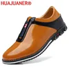 Casual Shoes Solid Microfiber Leather Mens British Business Trendy Dress Outdoor Flat Loafers Men's Walking Office Car Sneakers