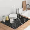 Carpets Heat Insulation Geometric Pattern Kitchen Water Counter Diatom Tableware Bowl Plate Quick-Drying Disposable Mat Blended