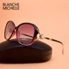 Blanche Michelle Occhiali da sole polarizzati di alta qualità Donne Brand Designer Uv400 Gradient Sun Glasses Pearl Oculos con Box 240402