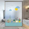 Pegatinas de ventana dibujos animados de vidrio personalizado para ventanas de baño transparente opacos anti-peaping y sombreado calcomanías de películas esmeriladas