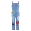 Jeans pour femmes nouveaux pantalons à suspense surdimensionnés en polyester simple combinaison imprimée avec des poches respirantes douces douces et de taille en taille baisse Dh6KB