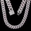 Custom Gold Plated Cuban Chain Necklace Iced Out Moissanite Diamonds Hip Hop Jewelry for Men Gift