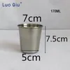 Cups Saucers 170ML/230ML Stainless Steel With Juice Beer Portion Tumbler Pint Metal Kitchen Drinking Bar Supply 10pcs/lot