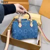 7A designer denim bag womens mini bag jacquard embroidered speed handbag fashion brand women shoulder crossbody womens bags