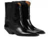 Paris Isabel Dahope Leather Boots Western Marant Fashion Show Catwalk Stars Shoes Italie Black Leather Perfect5061326