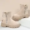 Stivali donne alla moda neve oversize per 2024 scarpe plugne invernali di punta rotonda calda comfort non slip shorth