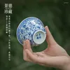 Teaware Sets High-End Handmade Porcelain Master Cup Single Antique Hand Painted Blue And White Point Work Twine Bamboo-Hat Type