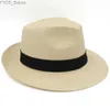 Wide Brim Hats Backet Men Women Str Panama Summer Fedora Sunhats Bow Band Party trilby Caps Outdoor Sombrero Travel Size US 7 1/4 UK L YQ240407