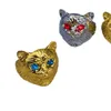 Anello per gatti scolpiti dal design vintage, anello aperto di alta gamma, anello aperto di diamanti alla moda e personalizzato per gli accessori per anelli da uomo e donna