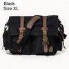 Moda de bolsa 2024 Cotton Canvas Leather Men Messenger ombro para crossbody full sling casual