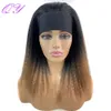 Synthetic African Straight Headband s Natural Black Medium Length Hairstyle Womens Afro Yaki Kinky Daily Ladies Hair 240327