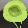 Brede rand hoeden emmer fluorescerende groene mesh boonie emmer pet