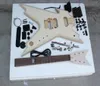 Factory Custom Natural Wood Unusual Shape Electric Guitar KitParts with Floyd RoseChrome HardwaresSemifinished GuitarOffer C1219461