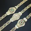 Neovisson elegancki marokowy pasek dla kobiet złoty kolor regulowany długość arabskiej biżreny biżuterii kaftan łańcuch talii Chic Crystal 240401