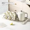 Tee-Sets Europäische High-End-Wasserbecher-Set Home Wohnzimmer Keramik Flasche Trinkkücher Küchentheal Geschirr