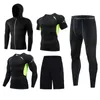 Laufsets 5pcs/Set Männer Tracksuit Sporttraining Jogging Anzug Fitness Workout Sportswear Man Kleidung