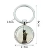 Keychains Lanyards Independence Day Keychain Statue of Liberty 4 juillet Bijoux Double face Ball Ball Pendant Q240403