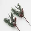 Fleurs décoratives artificielles tiges de baies de pins de Noël arrangements floraux paquet de 10 faciles à utiliser avec un câblage de tige plastique durable