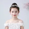 Headwear Brand Flower Girls Headband With Ribbon Children Head Band Wreath Wedding Party Kids Girl Garlands Floral Crown 240328