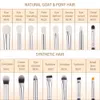 BEILI Black 1019Pcs Makeup Brushes Natural Synthetic Hair Eyeshadow Blending Eyeliner Brush Set 240403