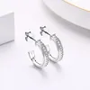 Boucles d'oreilles Stud 1,3 mm Round VVS1 MISSANITE Circle Half Hoop For Women Girls Silver 925 Real Diamond Fine Jewelry 2024