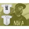 N.W.A.Ice Cube 91 Witte honkbaltrui Nieuwe top gestikt