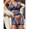 Bikini de maillots de bain féminin Mode sexy lingerie Mesh See-Through Soft Three-Piece Suit