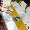 テーブルクロスダイニングカバーラウンドドットテーブルクロスオイルプルーフ防水処理可能な誕生日結婚式パーティーの装飾用