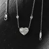 Kristallen geboortestone moeders dag sieraden 925 sterling zilveren cz zirkon stenen hart ketting