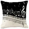 Kussenmuziek Note Throw Cover -Living -serie Decoratieve koffer Dubbele zijdesign duurzaam