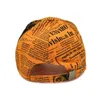 Bollkapslar retro tidning mönster herr baseball hatt kvinnor gul graffiti hip hop gorilla hombre chapeau q240403
