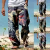 Мужские брюки мужчины летняя дышащая повседневная мода - все печатная привязка широкая нога свободные брюки для отдыха пляж Boho йога гавайцы