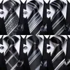 Krawaty na szyję luksusowy czarny srebrny krawat kwiatowy na męską poliester na przyjęcie weselne formalny naszyjnik Mankiety Pirek C240412