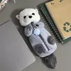 보관 가방 플러시 연필 케이스 SEA OTTER PEN 가방 만화 화장용 대용량 문구 선물 학생을위한 kawaii pouch