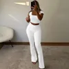 Women TrackSuits24 Summer Fashion Dwuczęściowy zestaw dla kobiet Nowy pasek U Nurka Krótkie rękawe Spodnie