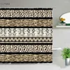 Duschgardiner Creative Design Leopard Flower Curtain 3d Animal Tiger Skin Texture Bakgrund Polyester Tyg Bath Hook