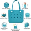 2024 امرأة مصممة Eva Bogg Bage Fashiontote أكياس سلة تسوق كبيرة سيدة H195i تخزين قابلة للغسل سيليكون Bog Bag Base Eco Jelly Candy