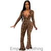 A6017 Women Autumn Sexy Leopard One -an-szerokie spodnie nogawkowe